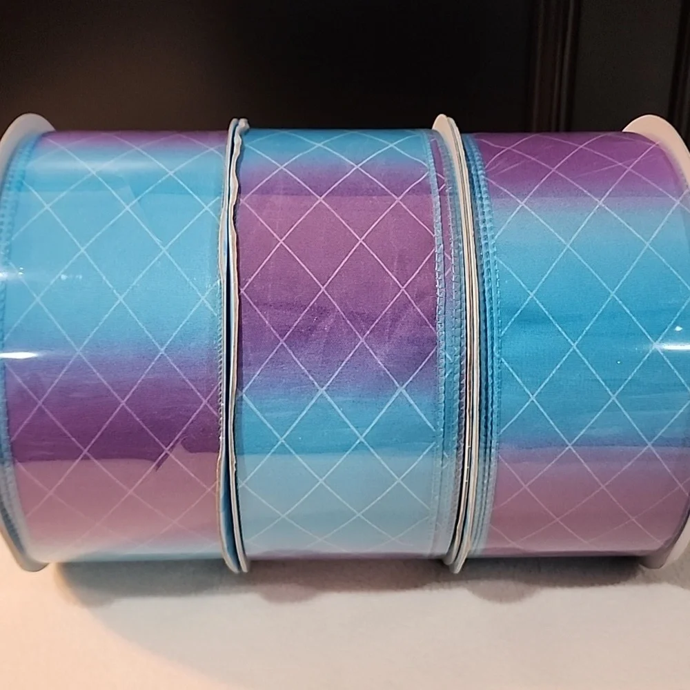 NEW 3 Rolls Kirkland Signature Wire-Edged Ribbon, 150 yards total